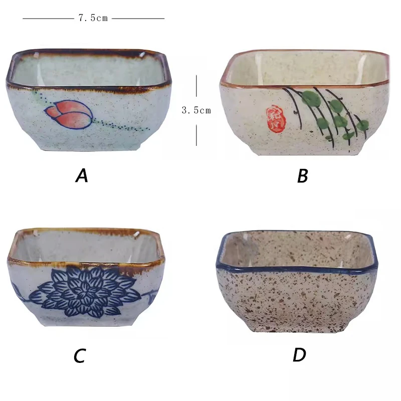 طقم أطباق سوشي سيراميك مربع ، طبق صلصة الصويا اليابانية ، صحون توابل ، أطباق صغيرة ، قارب مرق سلطة ، أدوات طاولة ، 4 صحن