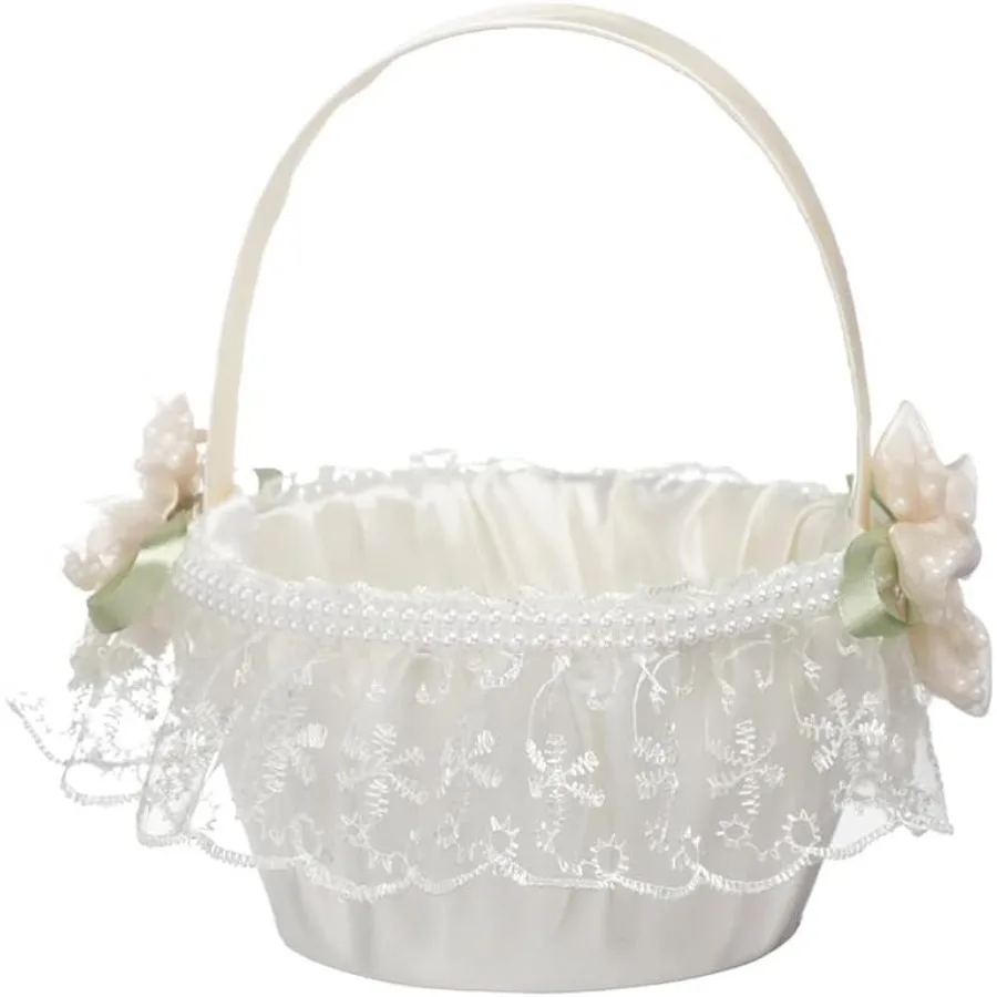 2 шт. свадебные корзины для девочек-цветочниц, креативные ручные кружевные цветочные корзины со стразами для цветов невесты, свадебная церемония, вечеринка Acce