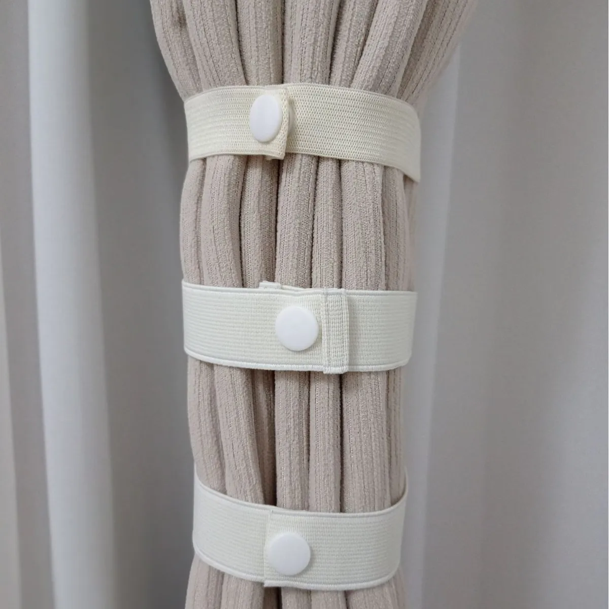 2pcs 2cm Adjustable Elastic Curtain Tieback, No Drill No Installation Curtain Storage Strap, Curtain Tie Strap for Window Decor