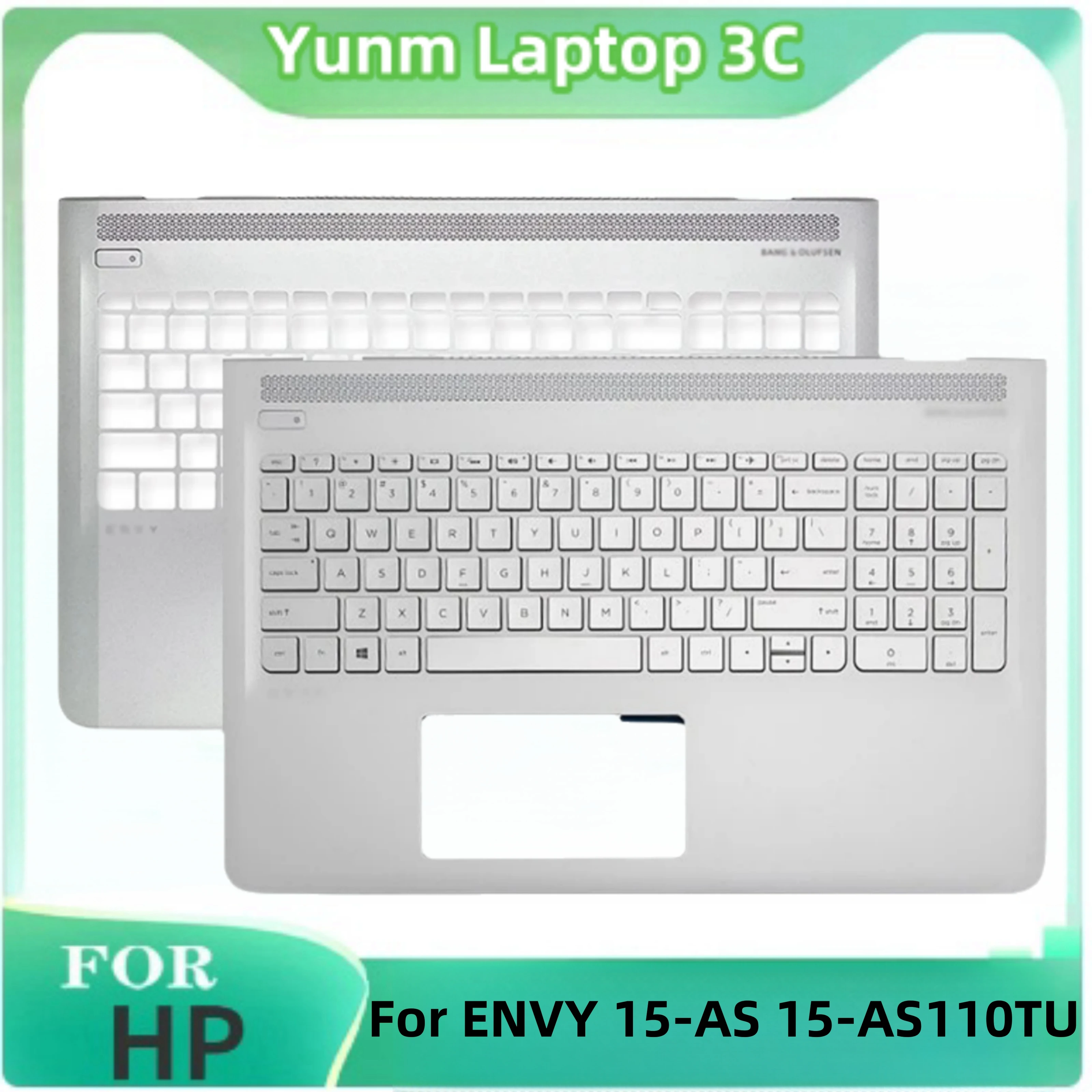 Original Laptop Palmrest Upper Cover Case With US Backlit Keyboard  For HP ENVY 15-AS 15-AS110TU TPN-I125 857799-001 Silvery