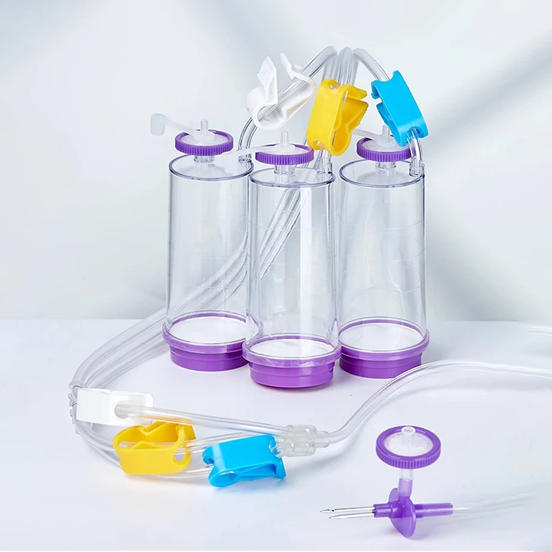 

Одноразовая стерильная система вакуумной фильтрации, два блокировки, три устройства для культуры бактерий, герметичная закрытая конструкция