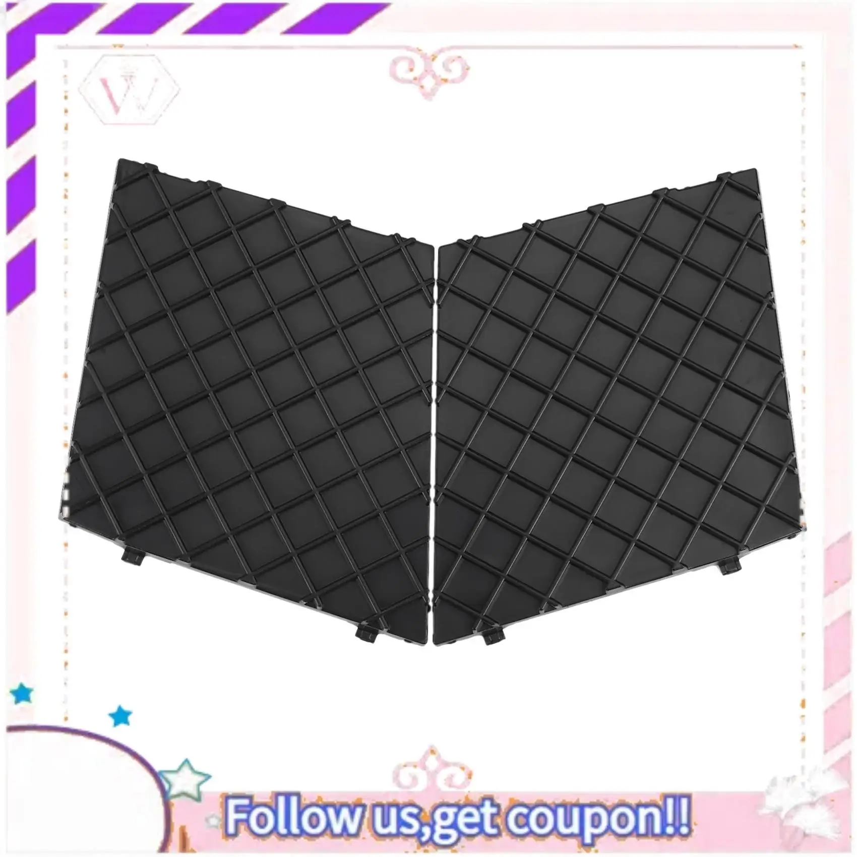 

A76T-Black Front Bumper Lower Mesh Grill Trim Cover Pair Left Right For BMW E60 E61 M