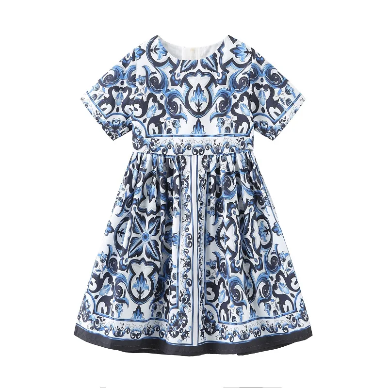 2-10T Summer Kids Flower Dresses For Girls Christmas Children Clothes Princess Brithday Wedding Party Toddler Girl Dresses