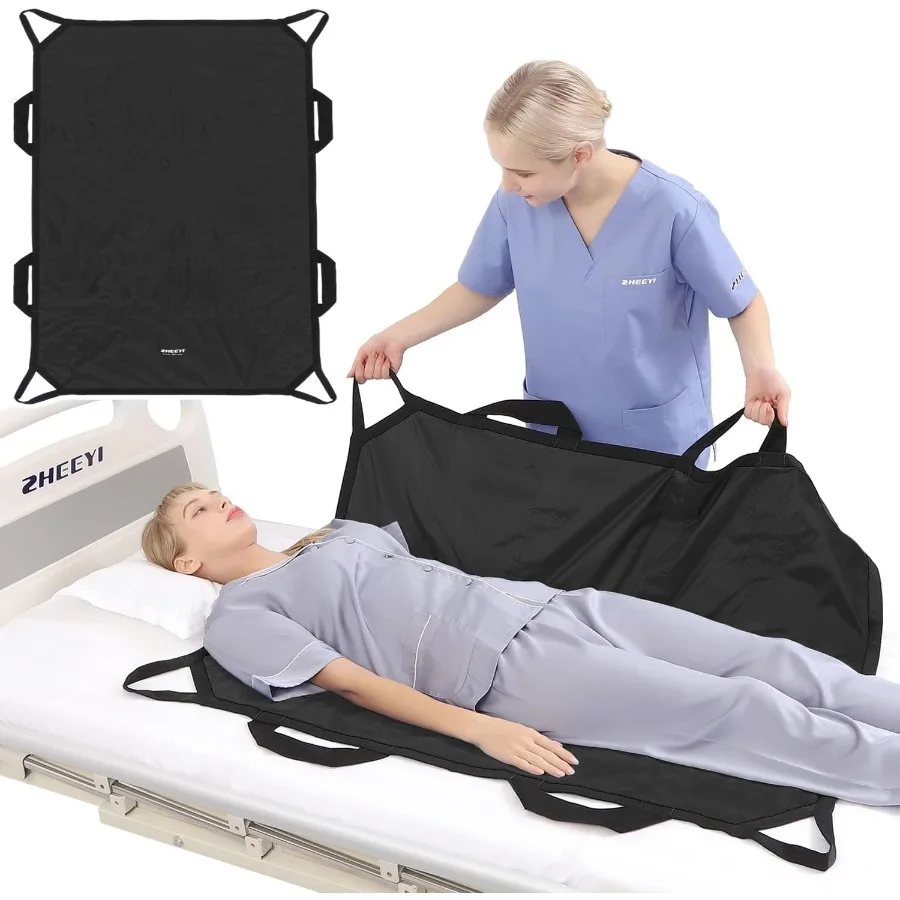 

Multipurpose 43" x 36" Positioning Bed Pad with Reinforced Handles - Reusable and Washable Patient Sheet for Turning Lifting an
