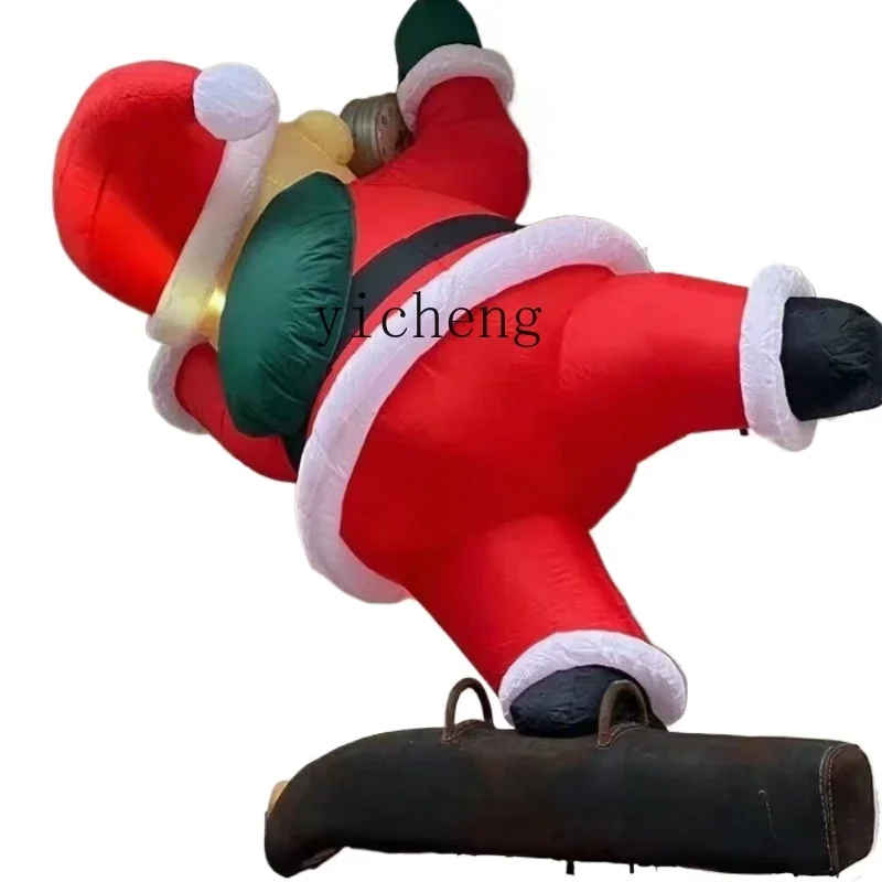 ZF Inflatable Elderly Climbing Wall Inflatable Christmas Decorations Luminous Outdoor Large Layout Scene