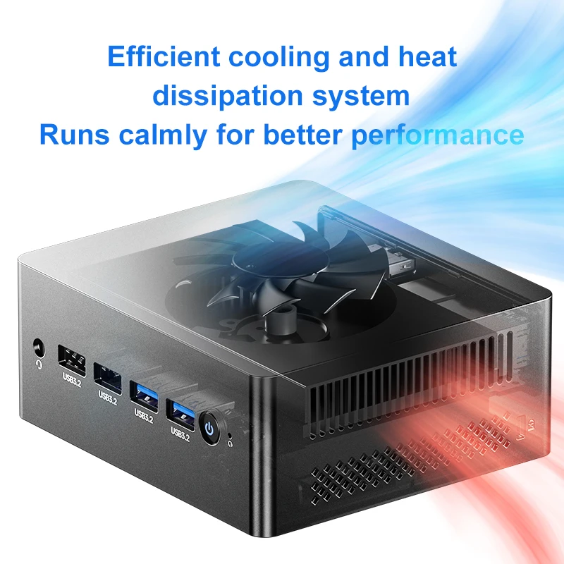 New 12th Gen  N100 Quad Core Mini PC DDR4 RAM NVMe SSD Dual 2.5G Ethernet Portable Design Business Use Win11/Linux OS