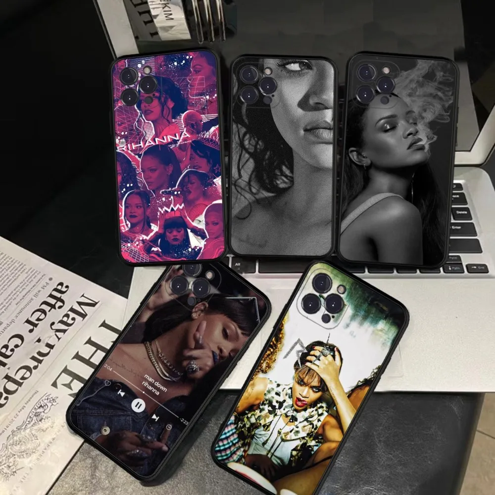 Hot Singer R-Rihannas Silikon weich für iPhone 15 14 13 12 11 Pro Mini XS MAX 8 7 6 Plus X XS XR Cover