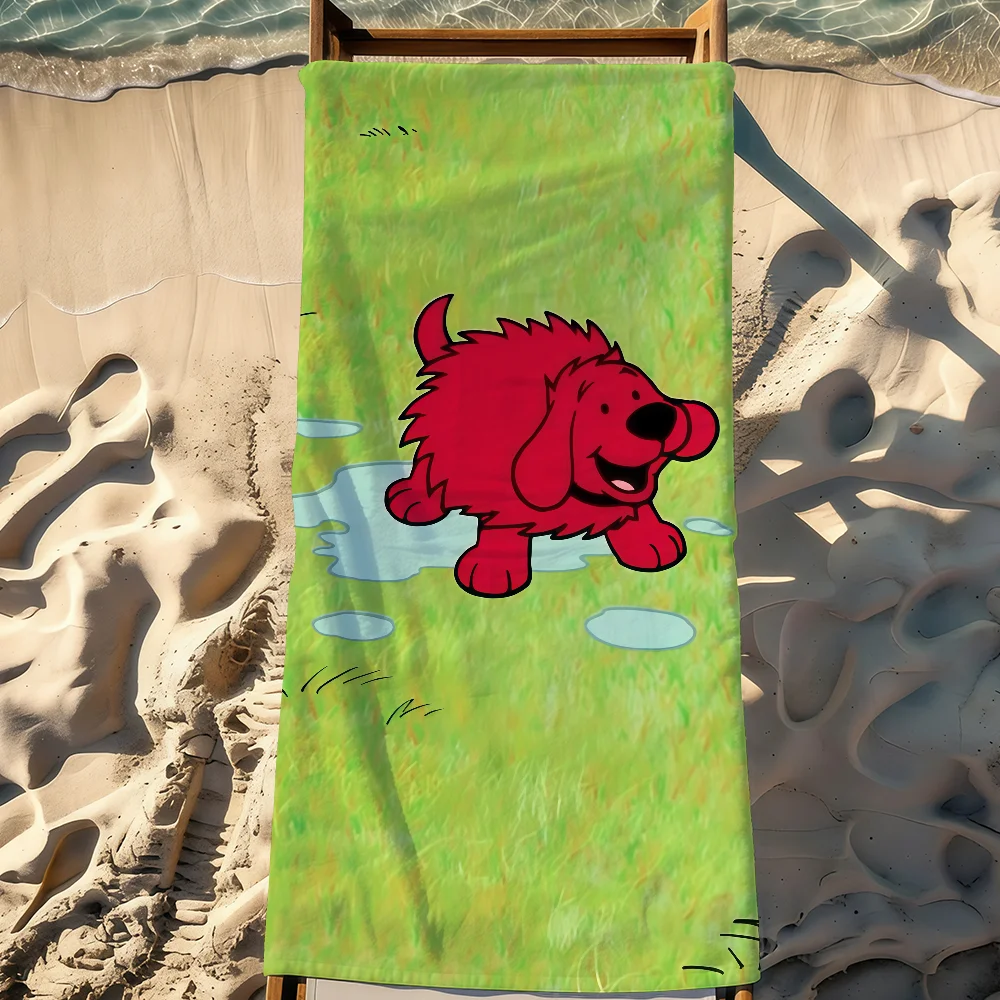 Cartoon C-Clifford the Big Red D-Dog-S Towel Sports Quick Dry Travel Camping Sandproof Soft Light Large Beach Towel