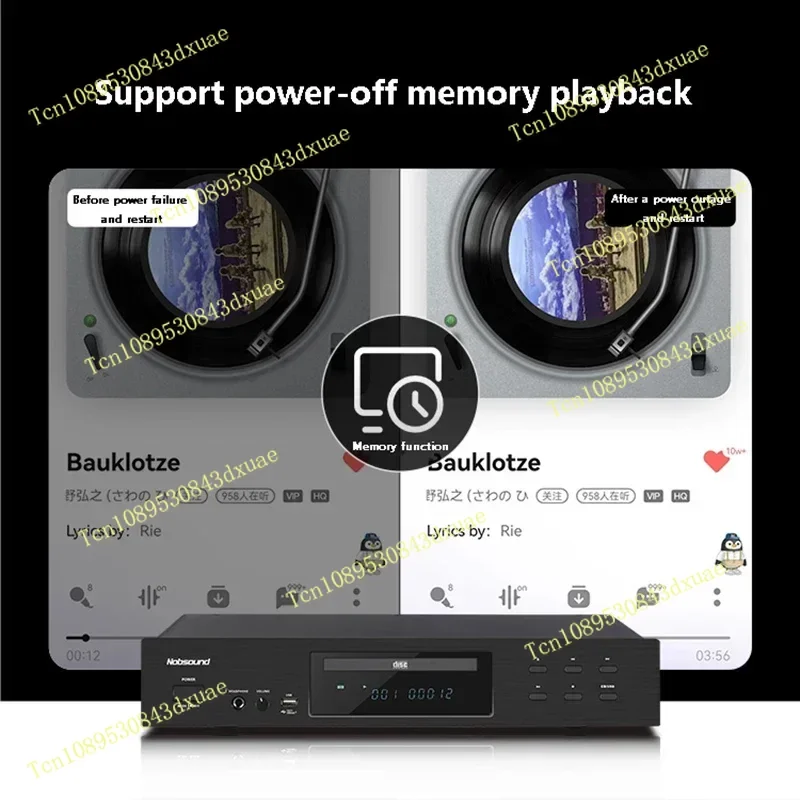 مشغل أقراص مضغوطة HIFI احترافي، Audiophile Home Bluetooth 5.0 Music USB مشغل الصوت الرقمي يدعم تنسيق CD-DA مضخم الأذن المدمج