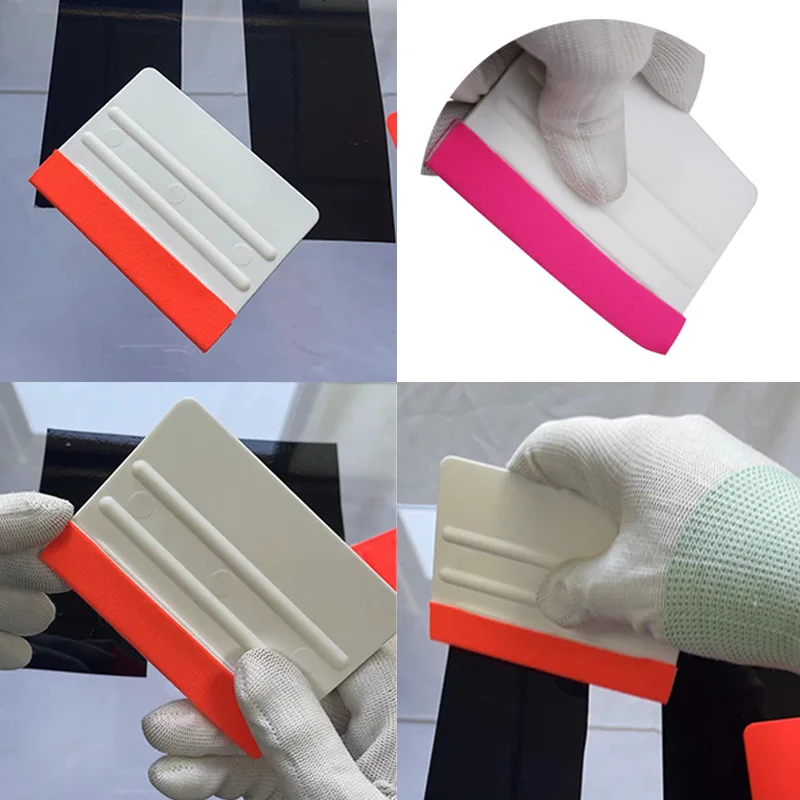 Car Film Wrap Tool Squeegee Vinyl Wrapping Spatula Window Film Scraper Cutter Color Change Film Scraper With Cloth Flannel