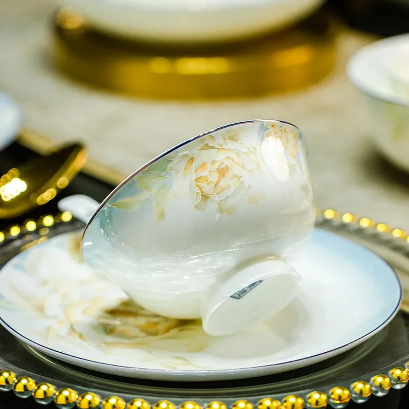 LingAo--Jingdezhen European-style bone china bowl and plate set dinnerware