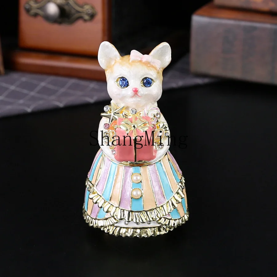 

CL Candy Lulu Jewelry Box Princess Style Enamel Color Jewelry Box Necklace Storage Box Cute Storage Pendulum
