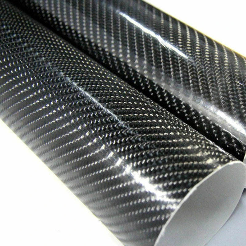 Vinilo de Fibra de Carbono 7D para Envolver Automóviles, Vinilo Adhesivo Brillante, Rollo de Láminas para Decoración de Automóviles, Accesorios para Automóviles