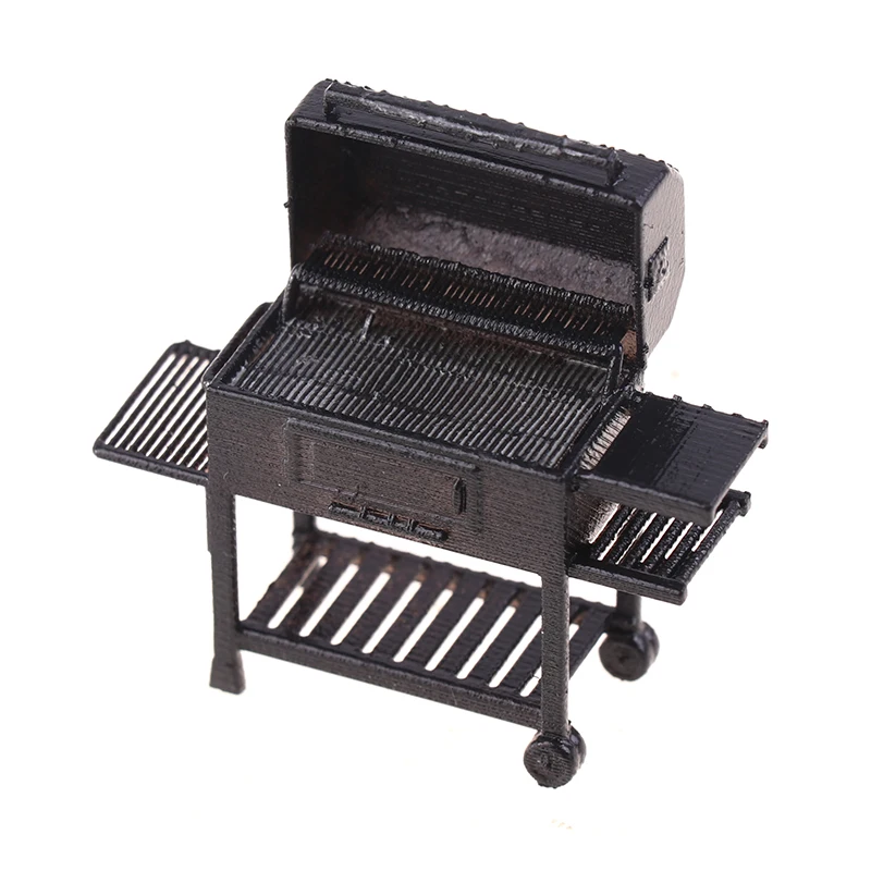 Cute Mini Furniture BBQ Grill para Dollhouse, ornamentos em miniatura, casa de boneca, gadget, cozinha, comida, brinquedos infantis, escala 1:20, venda quente