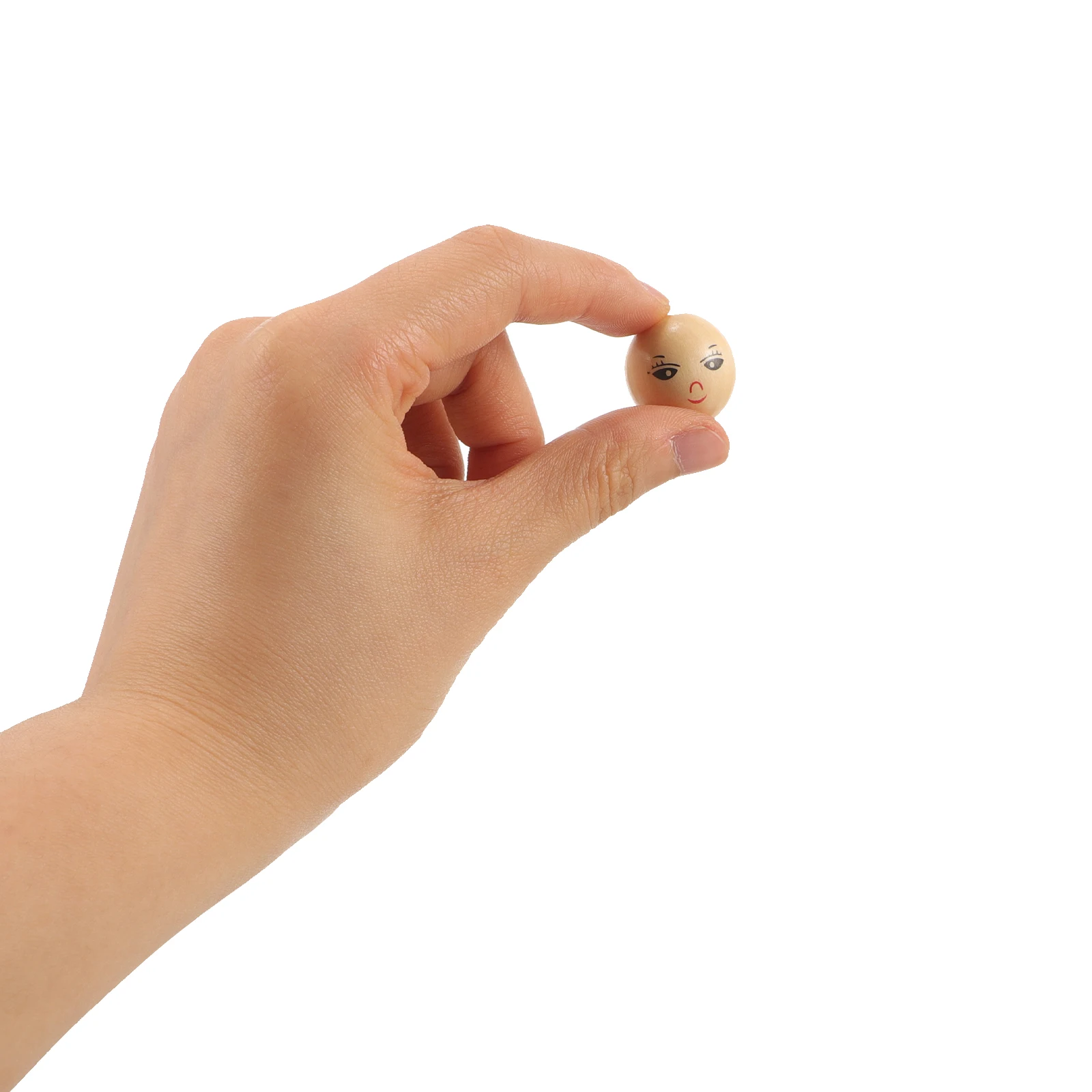 

50 Pcs Baby Smiling Head Wooden Beads Child Little with Face Faces for Crafts