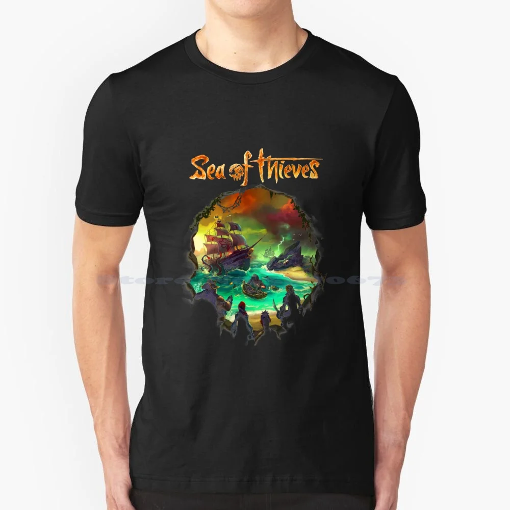 Sea Of Theves T Shirt 100% Cotton Tee We Sail Together Pirates Gaming Pc Ship Gold Coop Fun Galleon Sot Crew Kraken Ocea Ps4