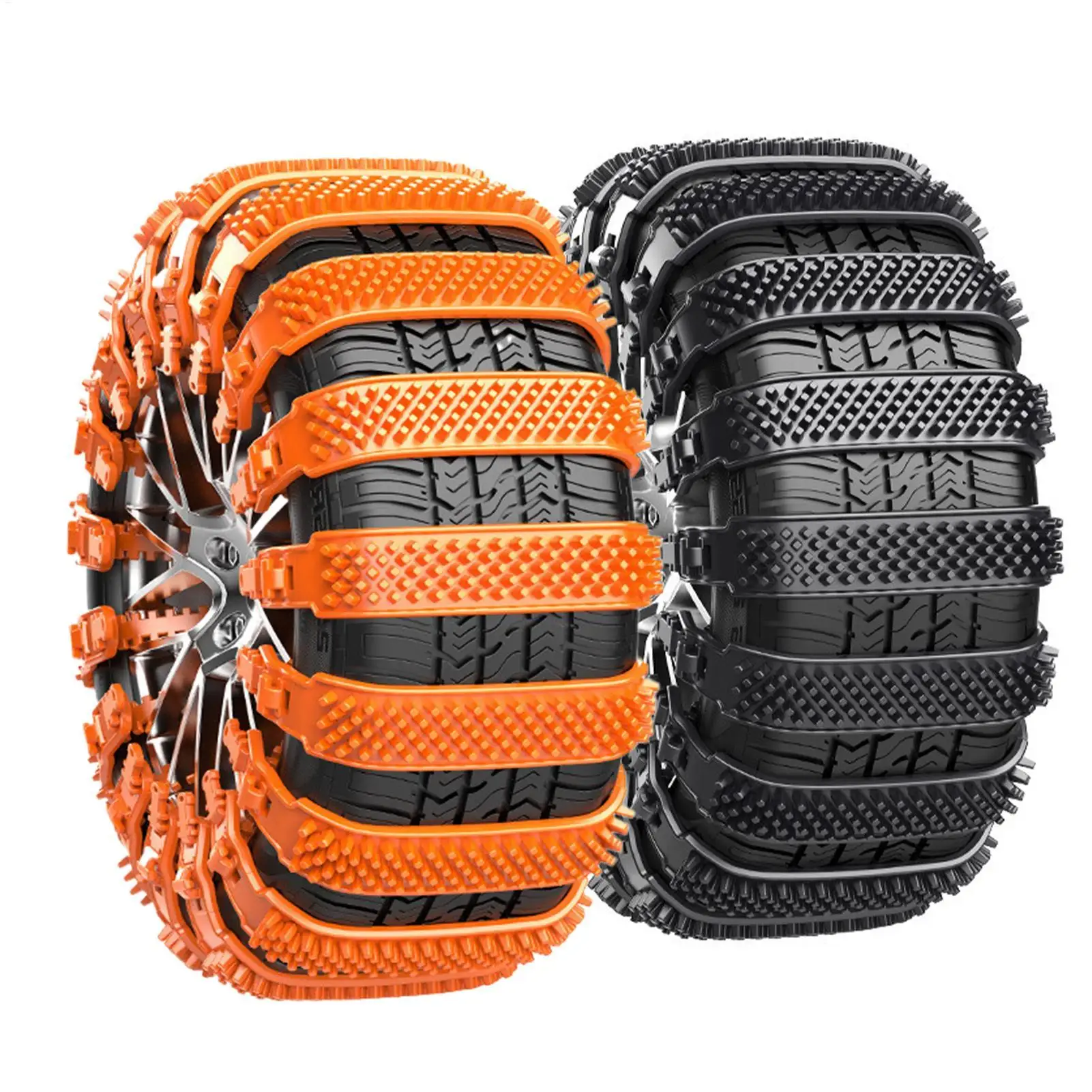 10pcs Car Tires Snow Chains Heavy-Duty Wheel Ties Belts Tire Chains TPU Polyurethane Anti-Slip Tire Straps For 16-27.5cm Width