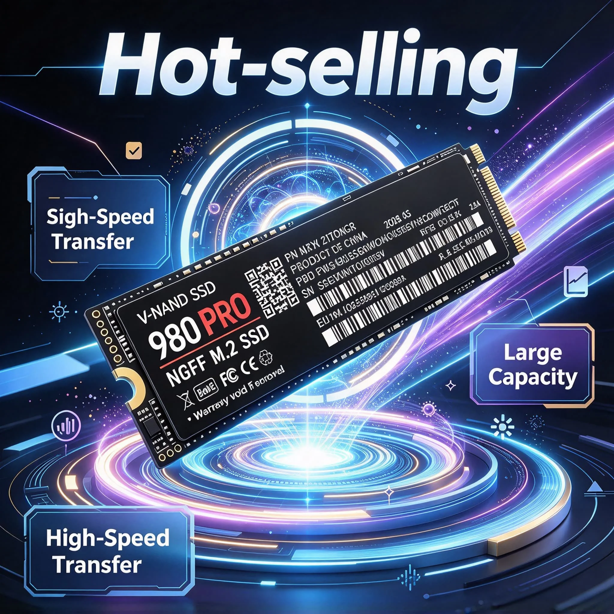 NGFF M2 SATA3 SSD 980 PRO 500GB 1TB 2TB 4TB Inside Solid State Drive Internal Fast Hard Disk PC Drive Laptop Desktop Computer