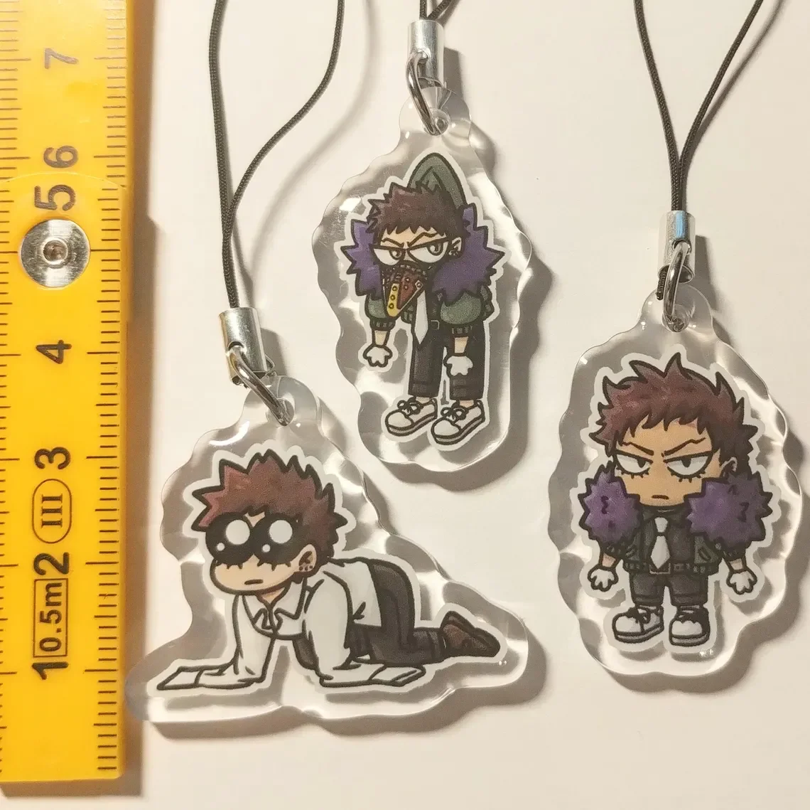 Villain character Overhaul mobile phone pendant keychain, acrylic anime double-sided design, mobile phone voice protector