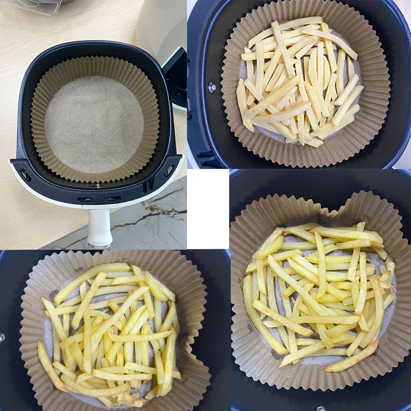 Air Fryer Sets From The Manufacturer, Disposable Household Round Fryer Liner Paper, Square Waterproof Parchment Paper Wholesale