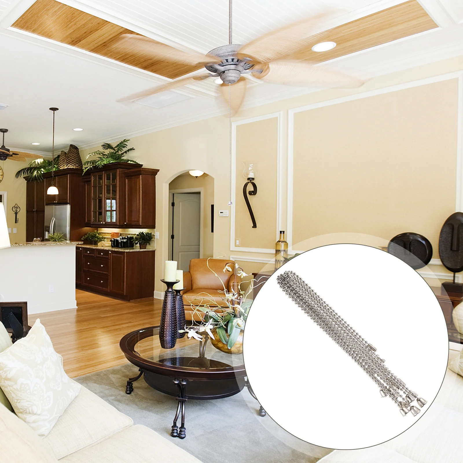 

10pcs Vintage Lamp Pull Chain For Ceiling Fan Wall Bedside Light Rustic Hanging Rope Replacement Decorative Chain Accessory