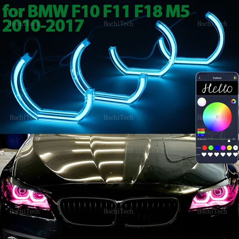

RGB Multicolor DTM M style Crystal LED Angel Eyes Bulb Ring for BMW 5 series F10 F11 F18 520i 523i 528i 530i 535i M5 2010-2017