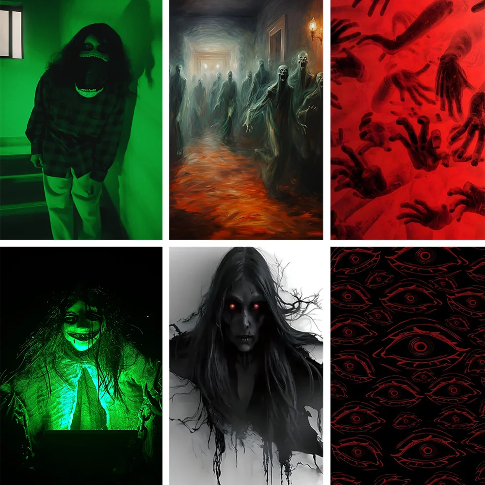 

Horror Halloween Theme Skeleton Witch Bloody Ghosts Party Night Walk Haunted House Decoration Background Photo Shooting Props ﻿