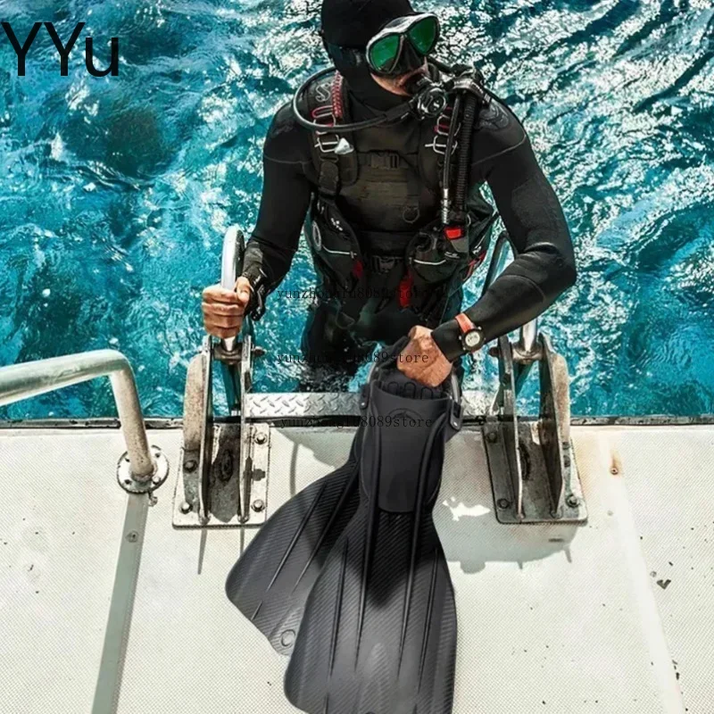Long Scuba Diving Fins, Adjustable Spring Buckle Strap Frog Flippers With Powerful Thrust, Durable Diving Gear
