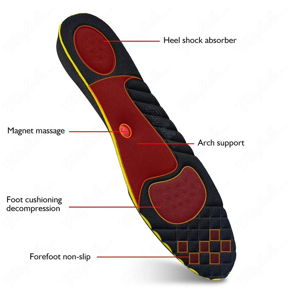 VTHRA 2-5cm Magnet Invisible Arch Height Increase Insoles Cushion Adjustable Shoes Heel Insert Taller Support Absorbant Foot Pad