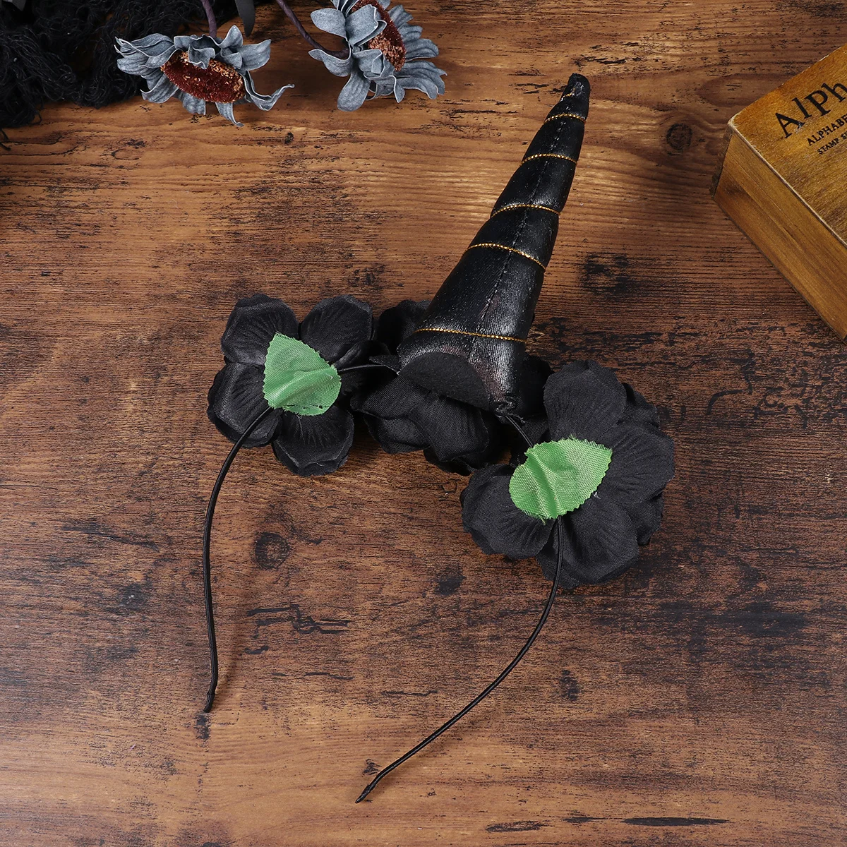 

Black Halloween Skull Unicorn Headband Fabric Wrapped Comfortable Hair Accessories for Girls Party Costume Banquet Stage