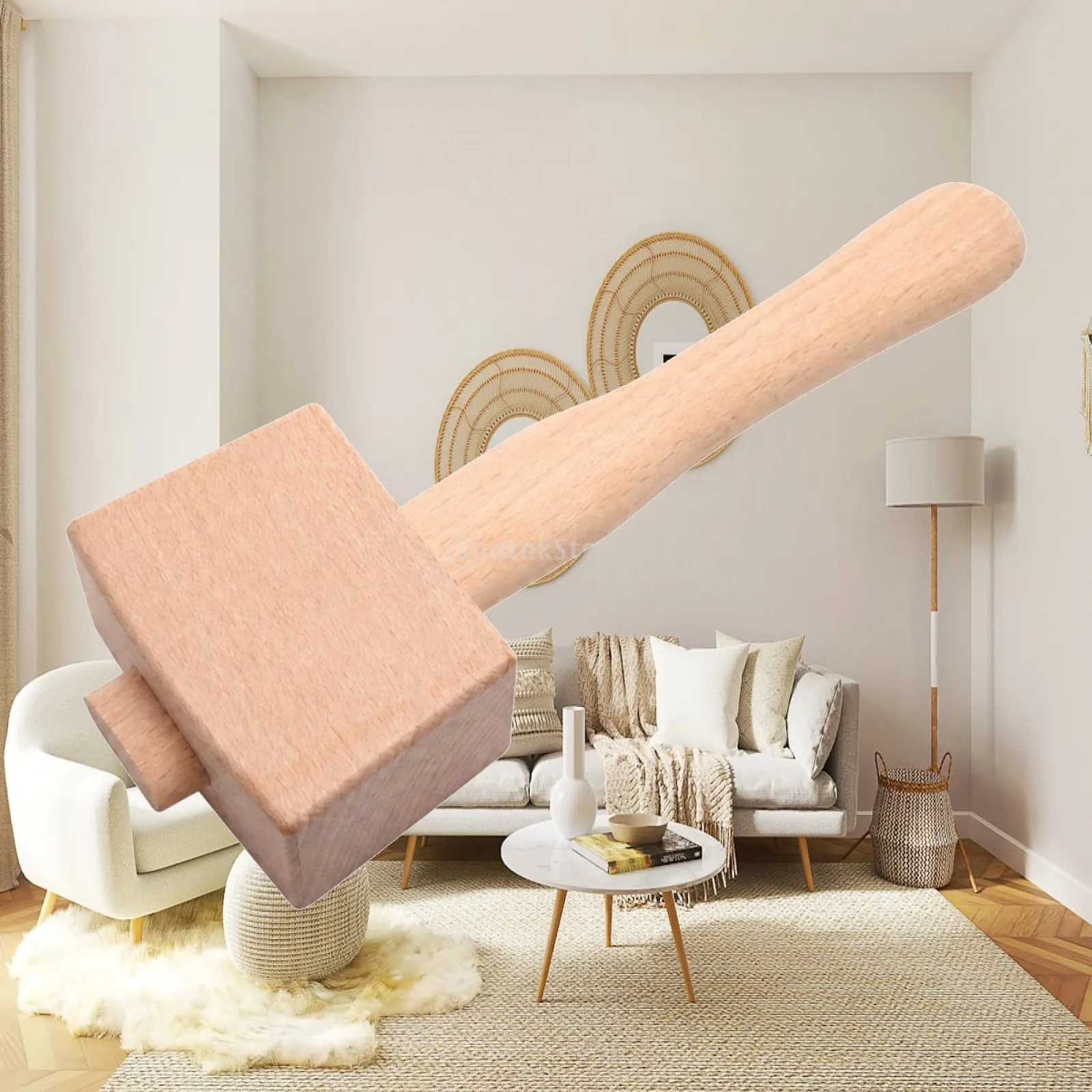 Children Woodworking Hammer Beech Craft Mallet for Kid DIY Project Smooth Handle for Hobby Bench Use