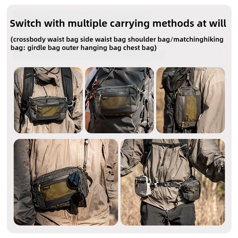 حقيبة الخصر الرياضية الخارجية UHMWPE حزمة مراوح للمشي لمسافات طويلة والتخييم وركوب الدراجات حزمة أكياس تخزين الهاتف تروس المخيم