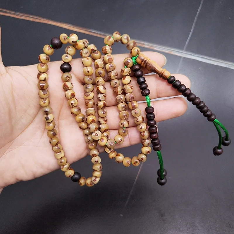 Tasbih Natural jujube tree 100 beads muslim prayer beads turkish Misbaha bracelet arabic fashion accessories on hand