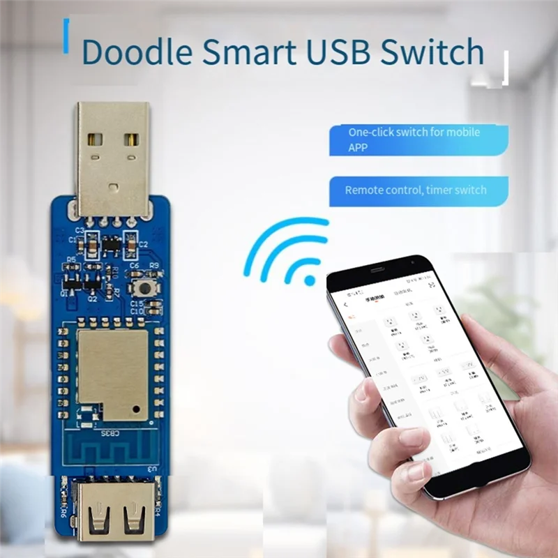 ABKQ-Tuya Smart USB-переключатель, таймер дистанционного управления, 2,4G Wi-Fi для дистанционного управления, переключатель приложения одним щелчком мыши, Plug And Play