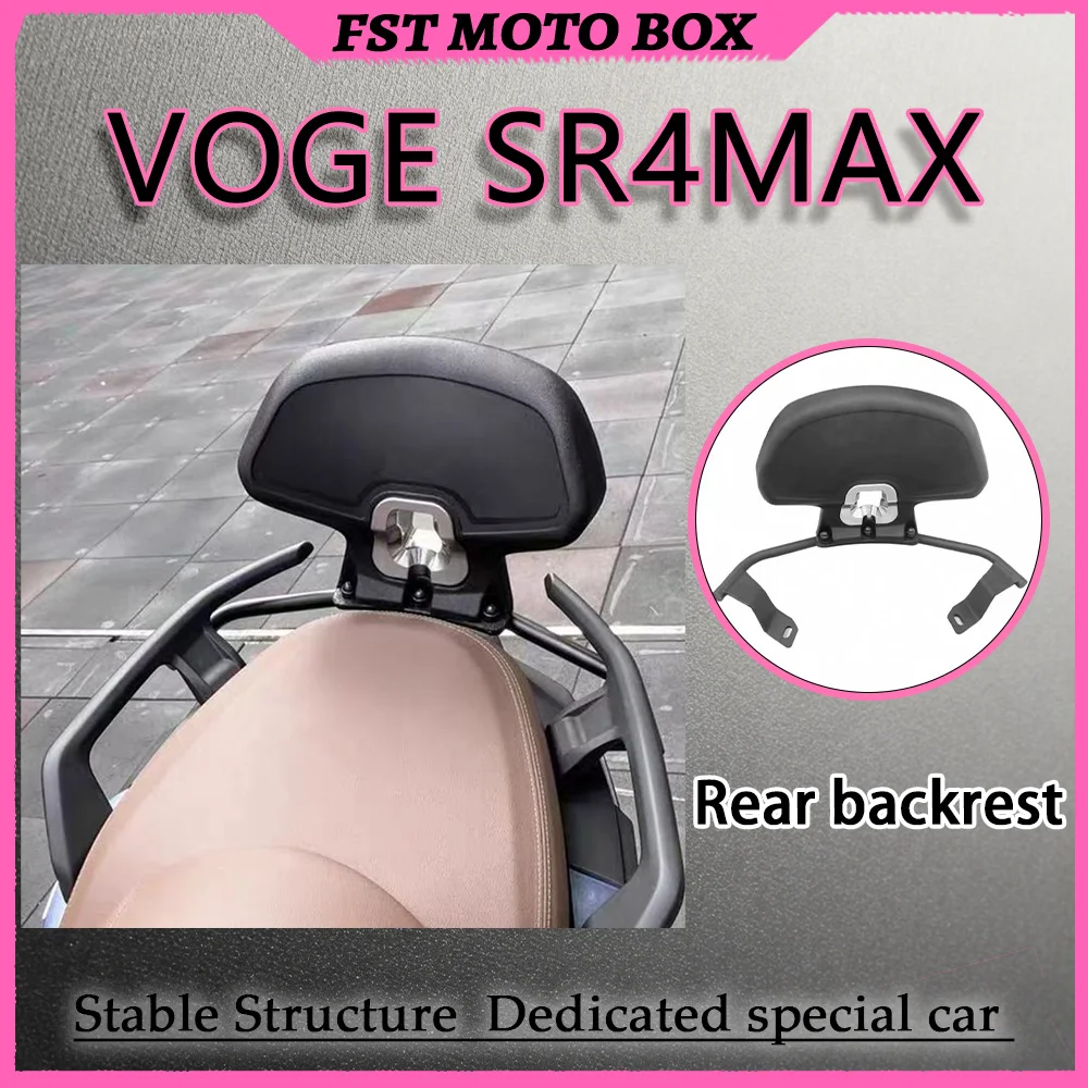 FOR VOGE SR4MAX Integrated Dedicated Passenger Rear Backrest with Thickened Sponge Waist Support Reinforced Rear Rack And Large
