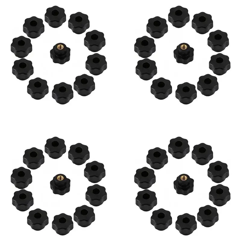 

ABGG-40PCS M6 Винт с внутренней резьбой, пластиковая звездообразная головка, зажимная ручка, черный, M6 X 25