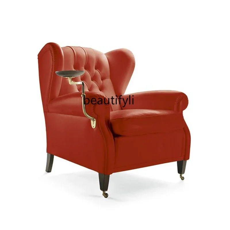 

YH Full Leather Villa Clubhouse Living Room Sofa American Godfather Chair