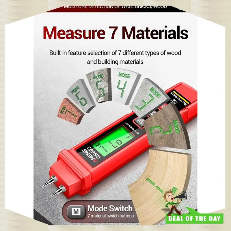 Entrega en 24 horas GN602 Detector de humedad de madera 0- 58% Detector de humedad de madera Material de construcción de valor máximo/mini