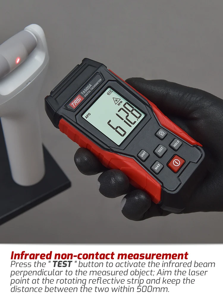 

Лазерный тахометр, высокая точность, макс. 100000 об/мин, тахометр TA500A/B/C, контактный и бесконтактный цифровой тахометр