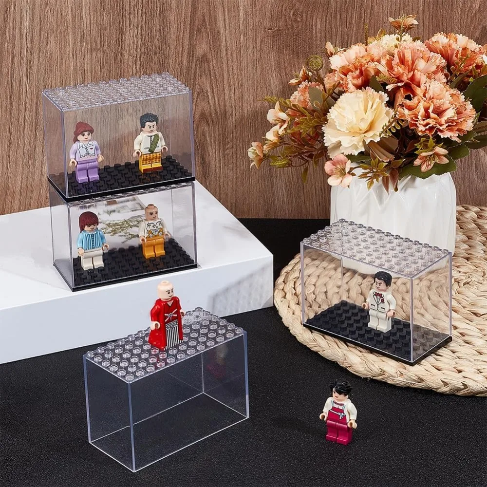 6 Stuks Stapelbare Mini figuur Display Box 3.8x1.9x2.7 Inch Collectie Minifiguurtje Opslag Plastic Minifiguurtje Vitrine