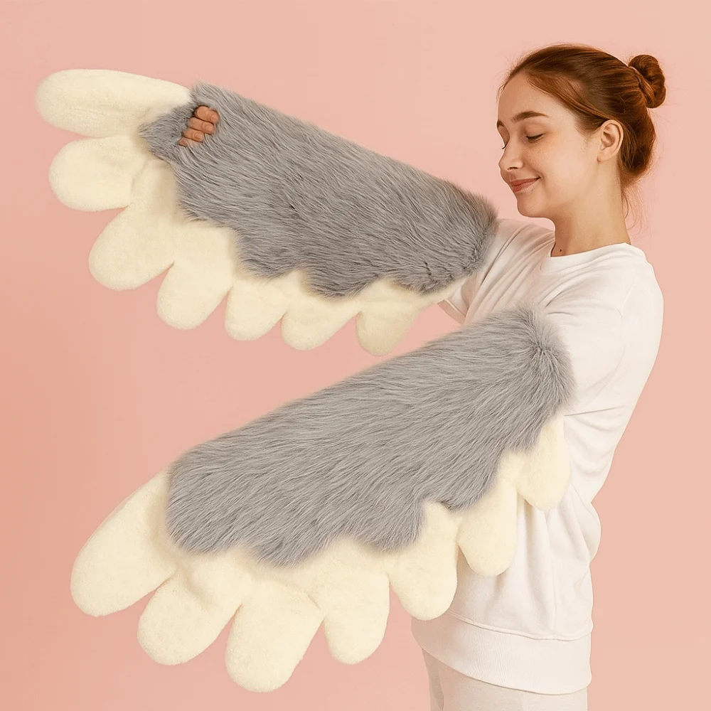 Role Play Cosplay Costume Wings Stage Performance Furry Girl Plush Animal Wings Party Accessories Dress-Up Wings Costume Gifts