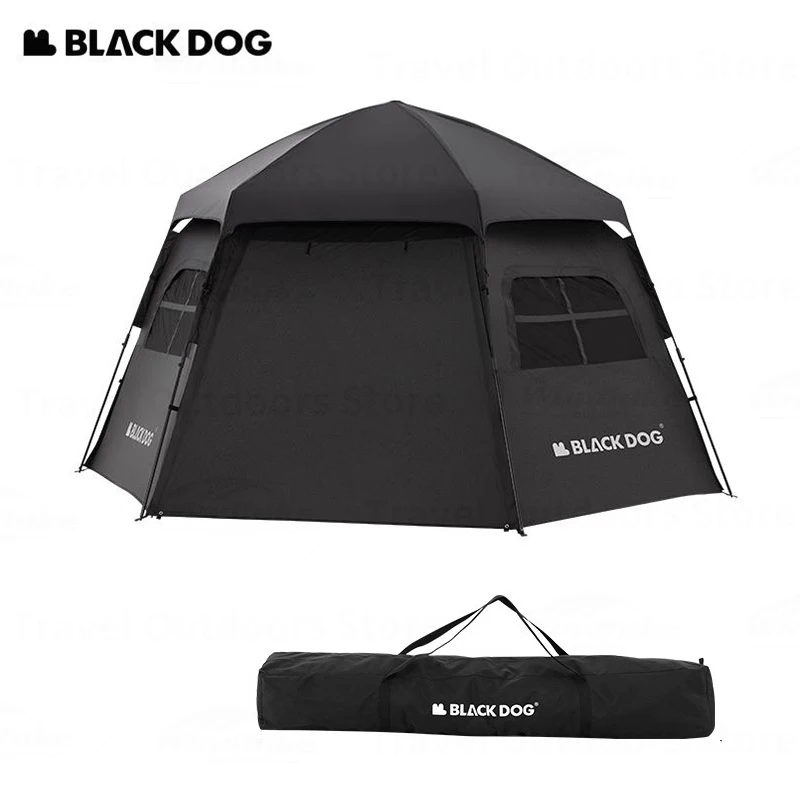 Naturehike BLACKDOG 12.5㎡Outdoor Hexagon Automatic Tent PU3000 Waterproof Portable Camping Travel One-touch Tent 3 Window UPF50+