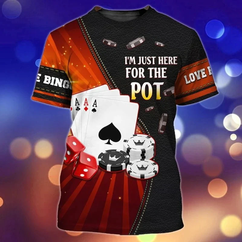 3D Print Playing Cards Poker T Shirts For Men Women Funny Tee Personality Casual Short Sleeves Round Neck Hip Hop Unisex Tshirt