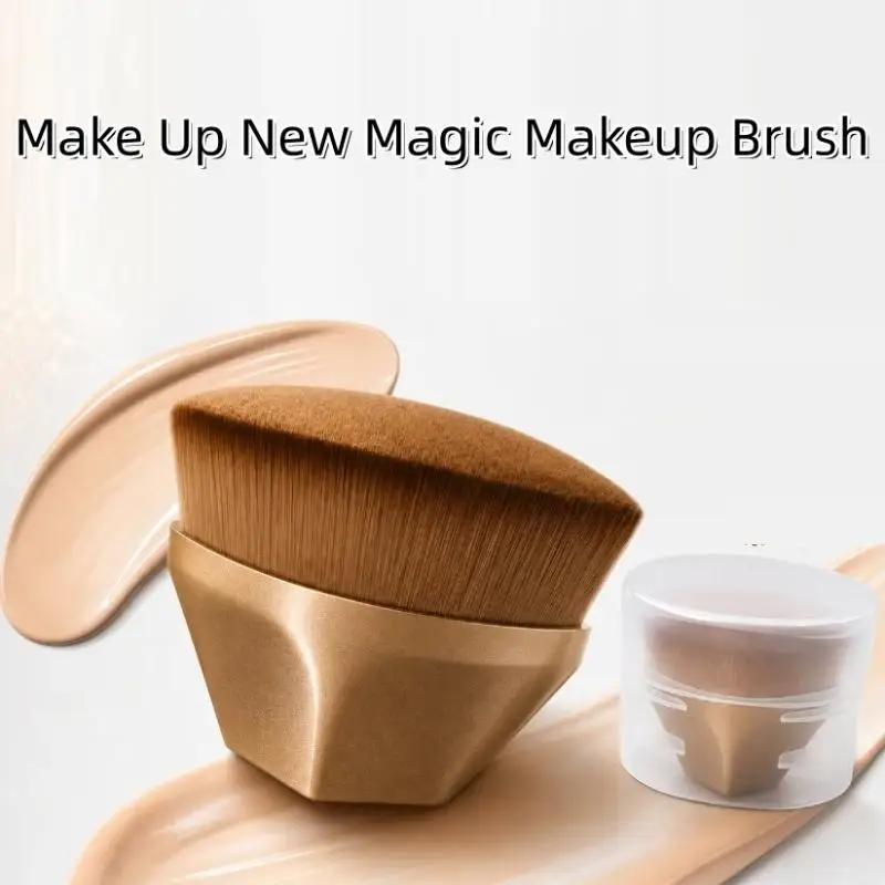 1pcs Gold Magic Brushes Makeup Brush Beauty Powder Face Soft Base Make Up Blush Portable Professional Foundation Large Cosmetics