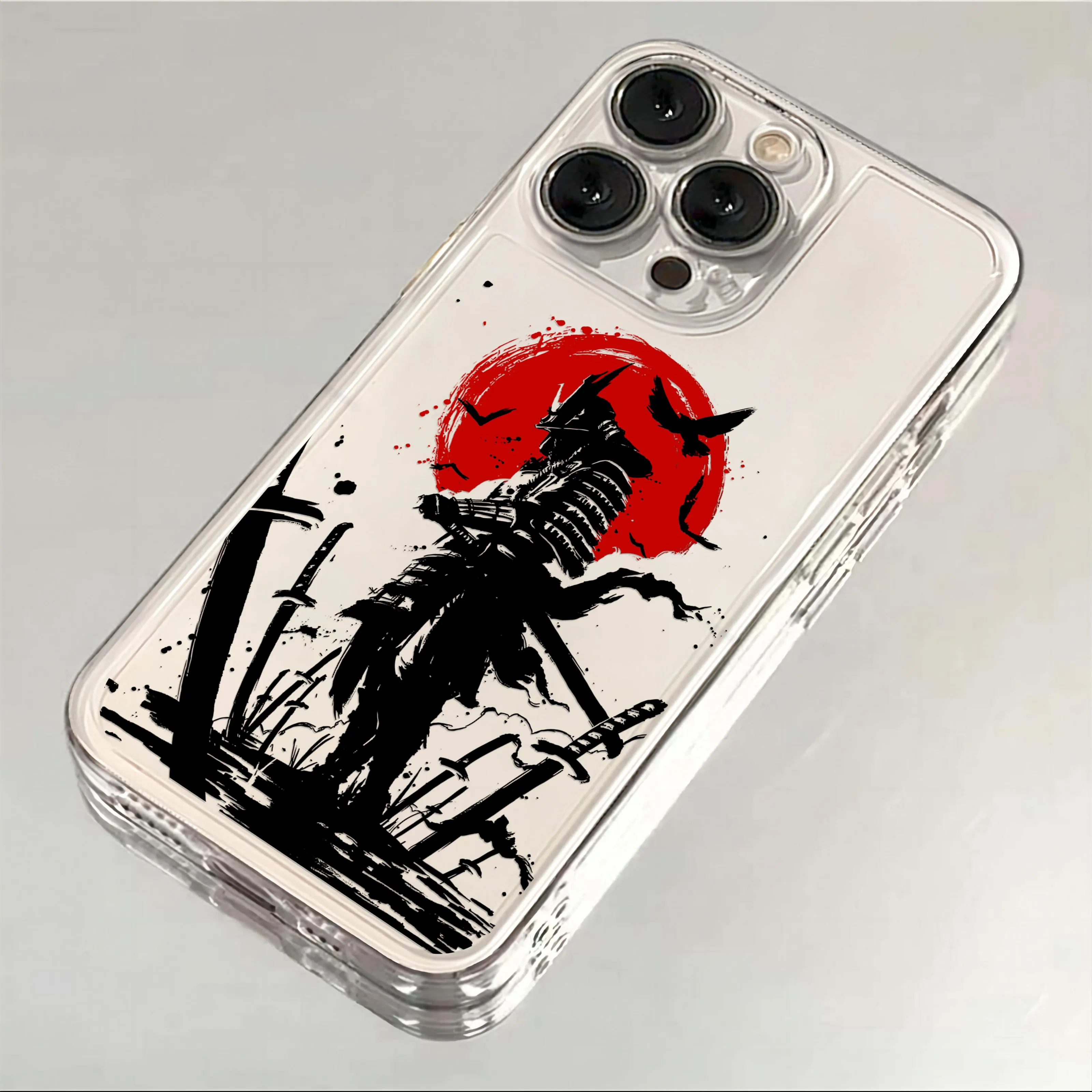 Casing bening Samurai wajah hantu Jepang, untuk Samsung A73 A72 A71 A55 A52 A51 A50 A35 A33 A32 A31 A30 A24 A23 A22 A13 A12 A05 5G penutup
