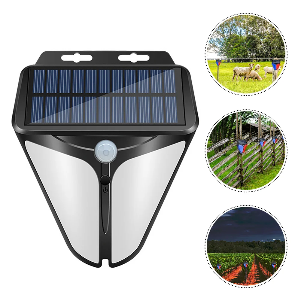 

Solar Warning Light Outdoor Motion Sensor Alarm Black Security Lights for Wall 365 Days Power Free Anti Theft Lamp