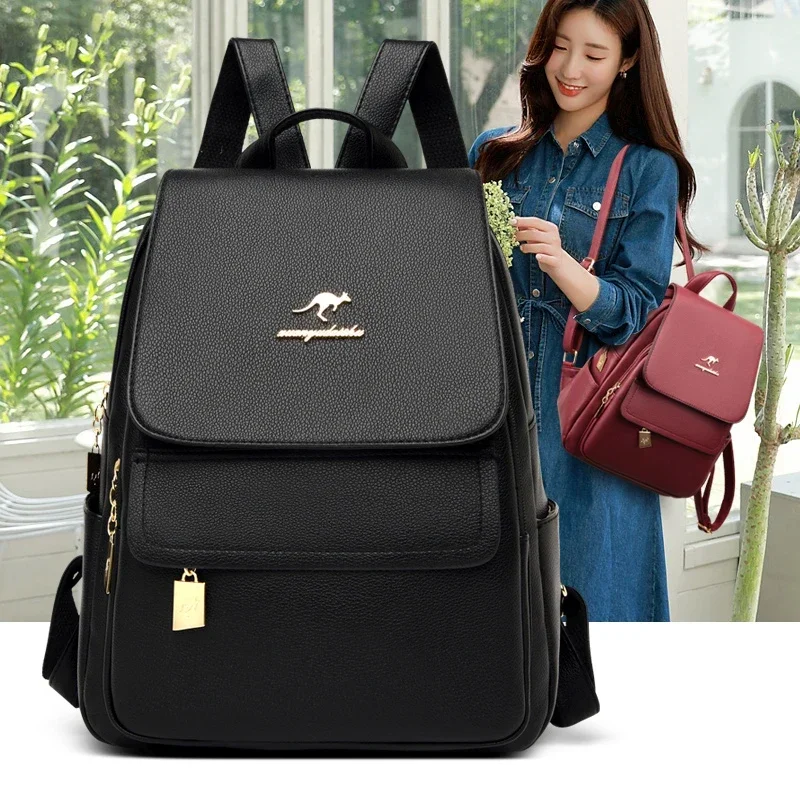 High Quality Designer Backpack 2024 Fashion Women Cow Leather Backpack Large Capacity School Bags for Girl Large Travel Backpack