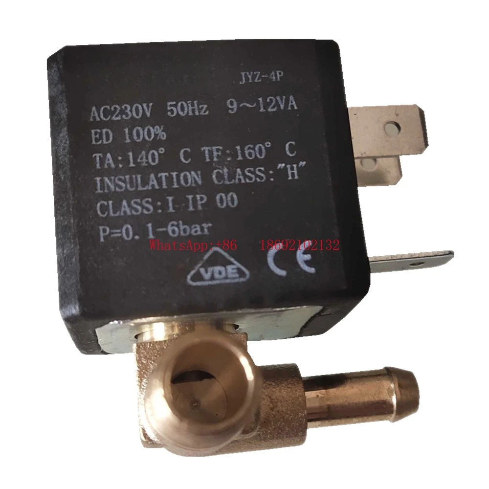 

-4P нормально закрытый 3 мм N/C 2/2ходовой переменный ток 230 В G1/8 "6 бар латунный парогенератор воздуха водяной электромагнитный клапан кофеварки