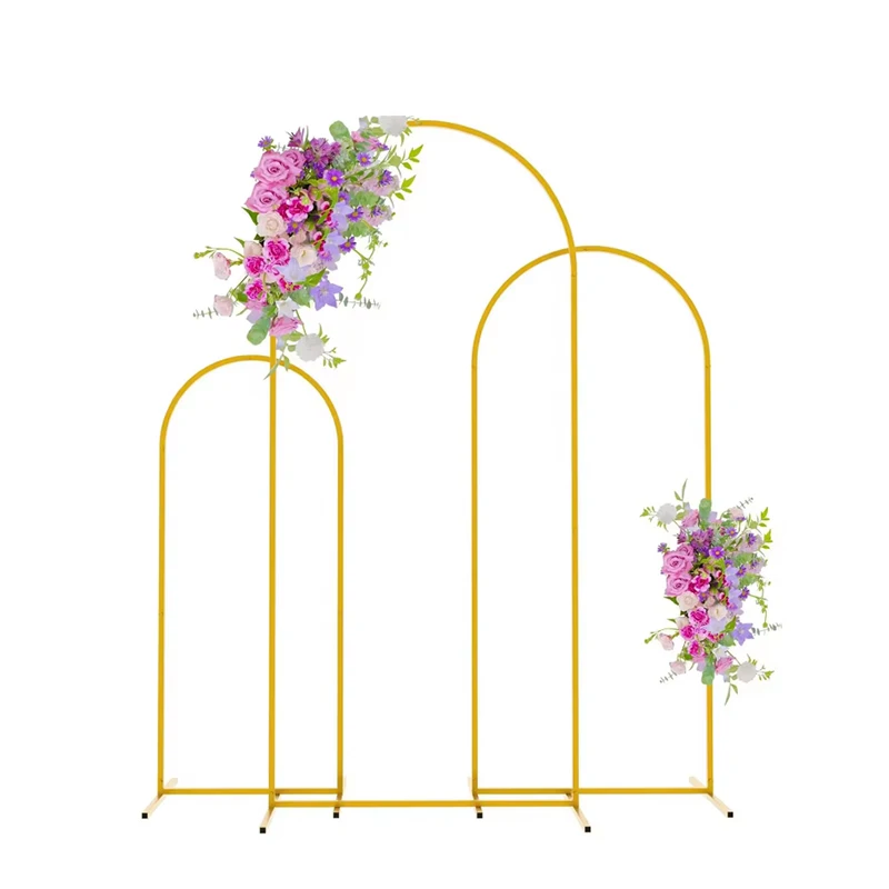 

LS Shiny Gold Metal Wedding Arch Backdrop Stand Wedding Background Decoration Balloon Arch Home Birthday Party Decor