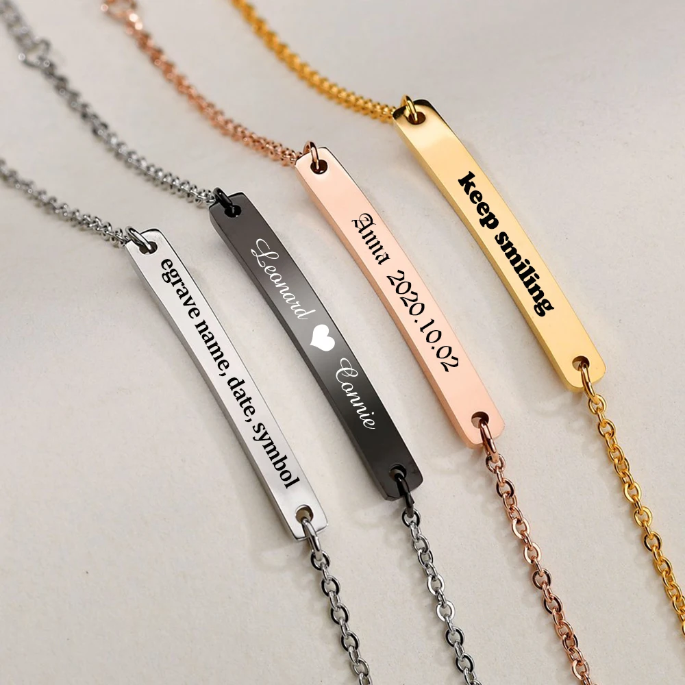 شخصية مخصصة اسم القلب قلادة سوار طقم مجوهرات الفولاذ المقاوم للصدأ نقش اسم تاريخ سوار للنساء هدية عيد ميلاد